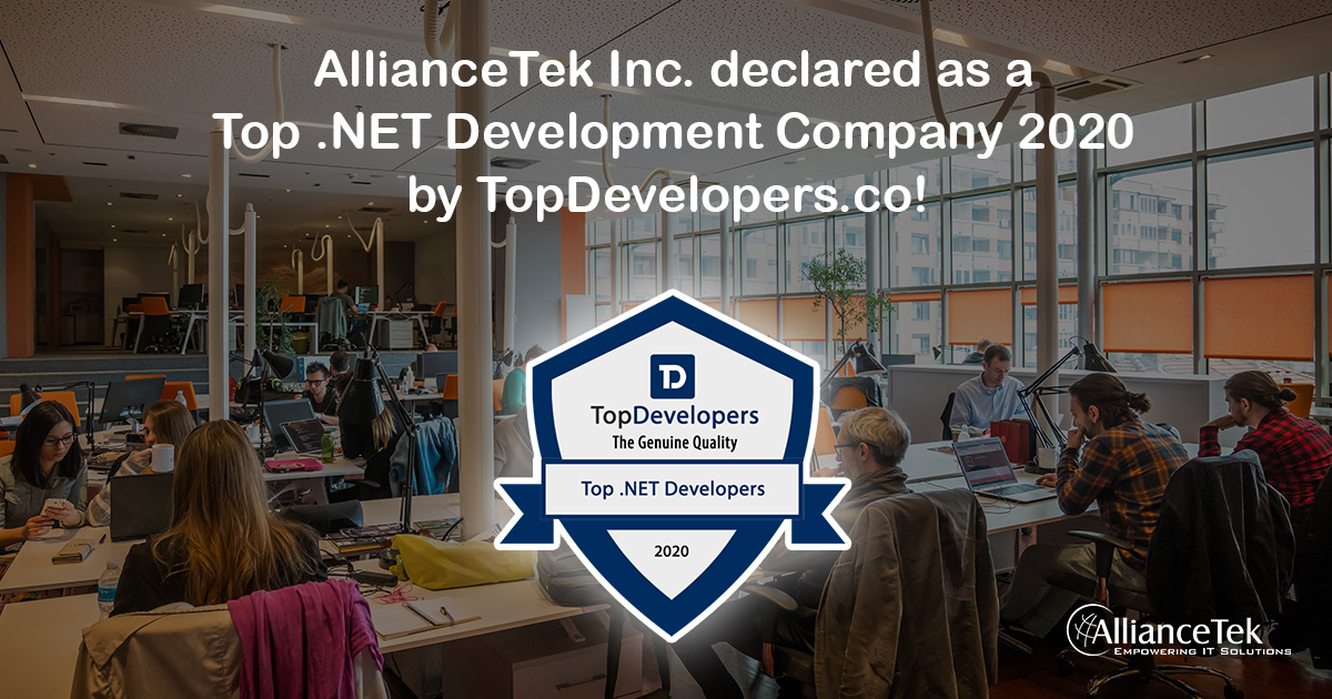 AllianceTek Inc. declared as a Top .NET development Company of 2020 by TopDevelopers.co! AllianceTek Inc. declared as a Top .NET development Company of 2020 by TopDevelopers.co!