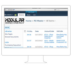 SharePoint Purchasing System Portal
