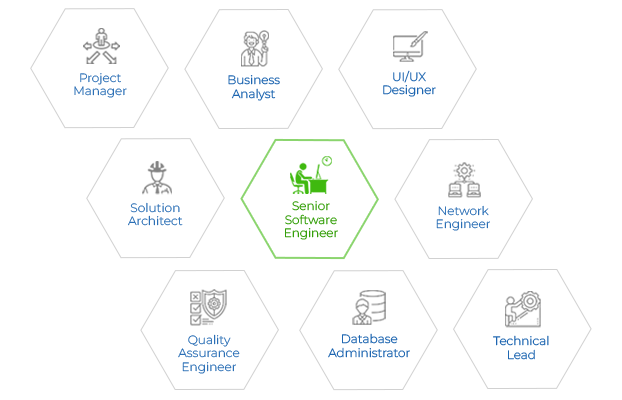 We  deploy a development unit, whereby each senior developer is supported by key team members performing key roles such as