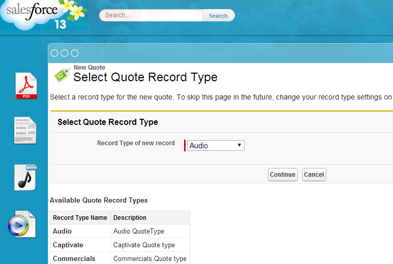 SalesForce App for Quotation
