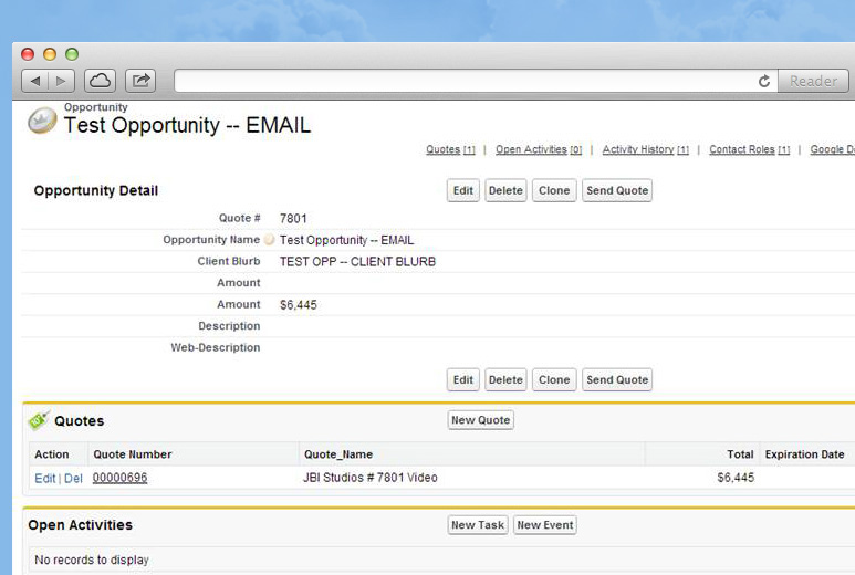 SalesForce App for Quotation