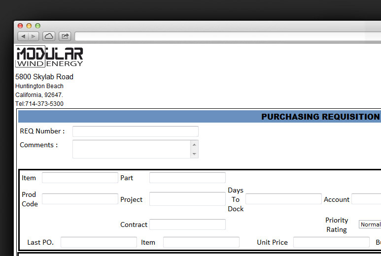 SharePoint Purchasing System Portal