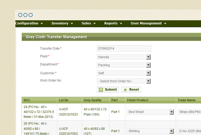Textile ERP Solution