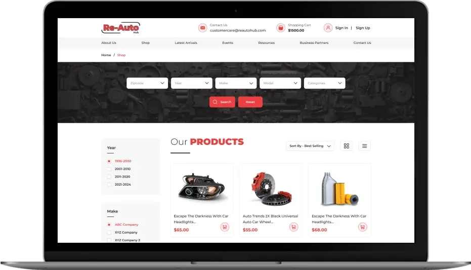 ecommerce platform development Portfolio