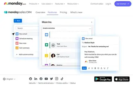 Custom CRM App for Monday.com Marketplace