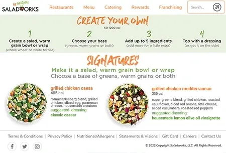 Salad Menu Platform | Customizable Food Menu Application